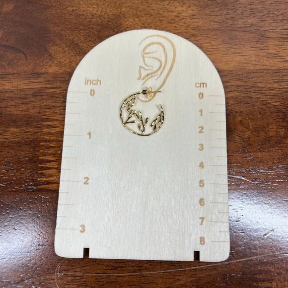 Earrings golden stud earrings  Leaf ear wires fairy core soft girl  academia - Picture 5 of 9